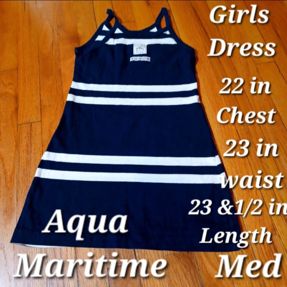 Navy and White Striped Kids Dress